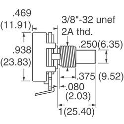 0 Ohm 1 Gang Linear Panel Mount Potentiometer None 1 Kierros Wirewound 5W Solder Lug - 3