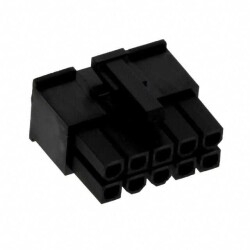 10 Rectangular Connectors - Housings Receptacle Black 0.165