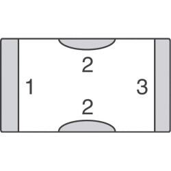 0.1 µF Feed Through Capacitor 25V 2 A 30mOhm 0805 (2012 Metric), 3 PC Pad - 4
