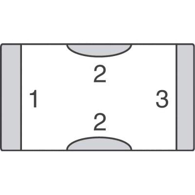 0.1 µF Feed Through Capacitor 25V 2 A 30mOhm 0805 (2012 Metric), 3 PC Pad - 4