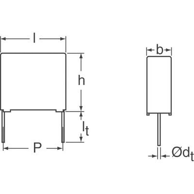 0.12µF Film Capacitor 300V 1000V (1kV) Polypropylene (PP), Metallized Radial - 2