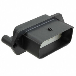 16 Position Rectangular Housing Connector Plug Black 0.230