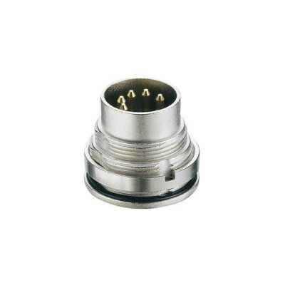3 Position Circular Connector Plug, Male Pins Solder - 1