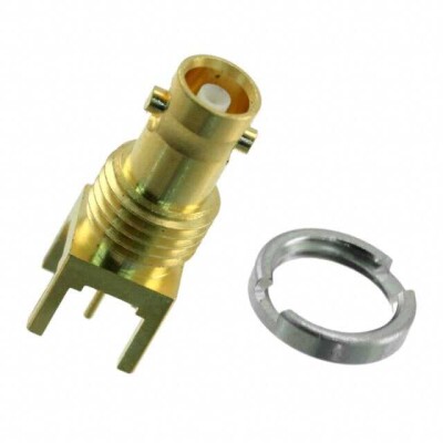 BNC, HD Connector Receptacle, Female Socket 75 Ohms Panel Mount, Through Hole Solder - 1