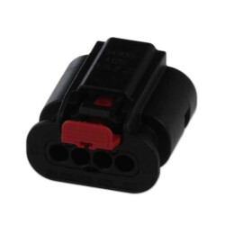 4 Position Rectangular Housing Connector Receptacle Black 0.157