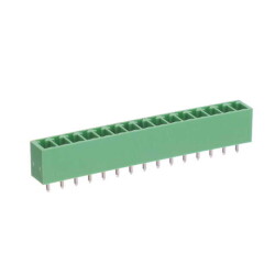 15 Position Terminal Block Header, Male Pins, Shrouded (4 Side) 0.150