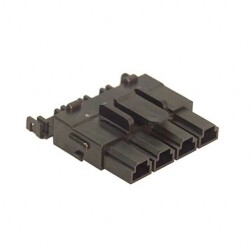 4 Rectangular Connectors - Housings Receptacle Black 0.394