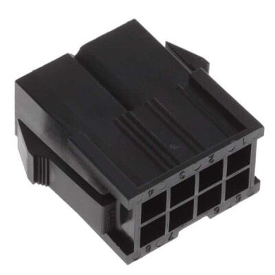 8 Rectangular Connectors - Housings Plug Black 0.165