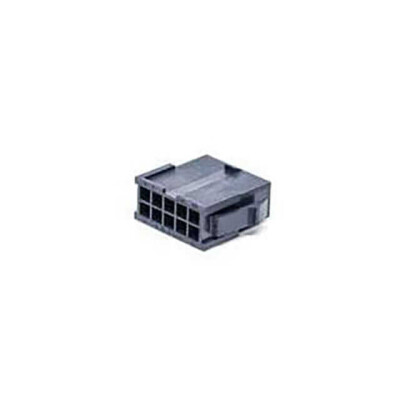 10 Rectangular Connectors - Housings Plug Black 0.165