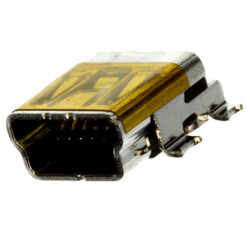 USB - mini B USB 2.0 OTG Receptacle Connector 5 Position Surface Mount, Right Angle - 1