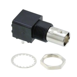 BNC Connector Jack, Female Socket 50 Ohms Panel Mount, Through Hole, Right Angle Solder - Molex