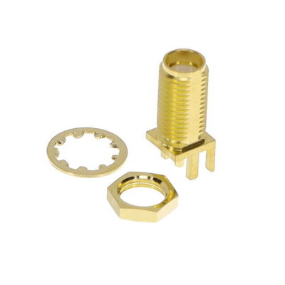SMA Connector Jack, Female Socket 50 Ohms Board Edge, End Launch; Panel Mount Solder - 1