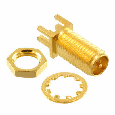 RP-SMA Connector Jack, Male Pin 50 Ohms Board Edge, End Launch; Panel Mount Solder - 1