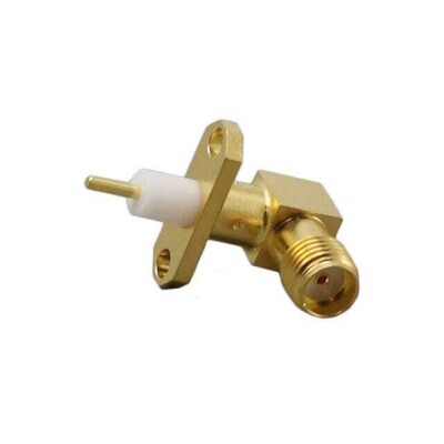 SMA Connector Jack, Female Socket Panel Mount, Right Angle - 1