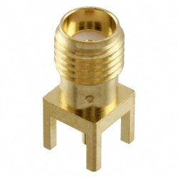SMA Connector Receptacle, Female Socket 50 Ohms Through Hole Solder - Molex