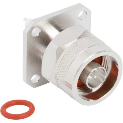 N Type Connector Jack, Male Pin 50 Ohms Panel Mount Solder - 1