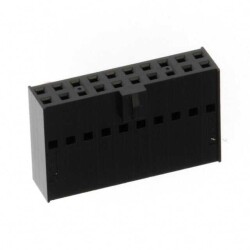 20 Position Rectangular Housing Connector Receptacle Black 0.100