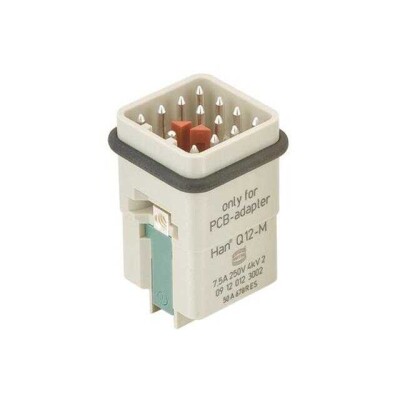 Male Insert without Contacts Gray 12 Position Solder - 1