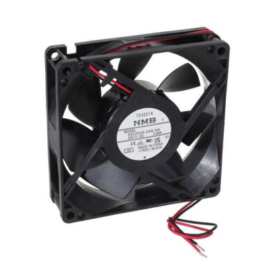 Fan Tubeaxial 24VDC Square - 92mm L x 92mm H Ball 96.4 CFM (2.70m³/min) 2 Wire Leads - 1