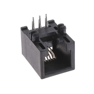 Jack Modular Connector 6p6c (RJ11, RJ12, RJ14, RJ25) 90° Angle (Right) Unshielded Cat3 - 1