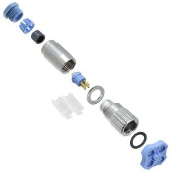 4 Position Circular Connector Plug, Male Pins Solder Cup - 1