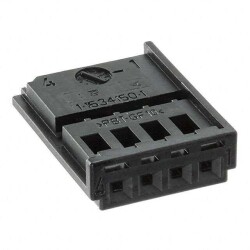 4 Rectangular Connectors - Housings Receptacle Black 0.098