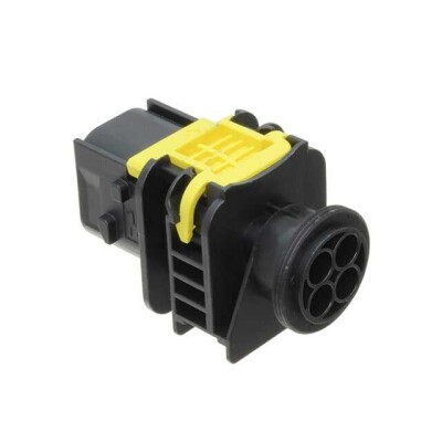 4 Rectangular Connectors - Housings Plug Black 0.236