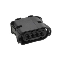 4 Position Rectangular Housing Connector Receptacle Black 0.197