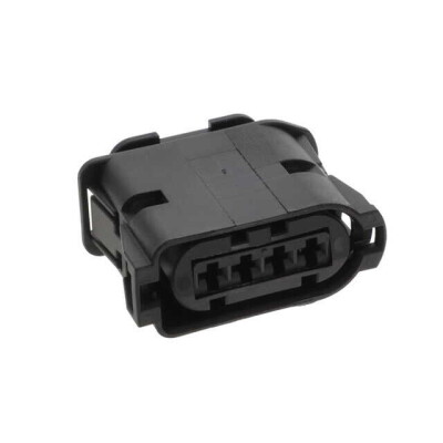 4 Position Rectangular Housing Connector Receptacle Black 0.197