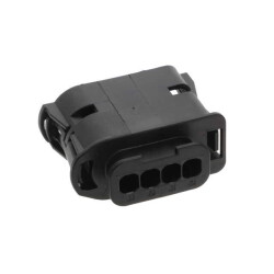 4 Position Rectangular Housing Connector Receptacle Black 0.197
