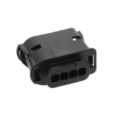 4 Position Rectangular Housing Connector Receptacle Black 0.197