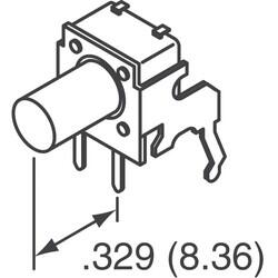 Tactile Switch SPST-NO Side Actuated Through Hole, Right Angle - TE Connectivity ALCOSWITCH Switches (1)