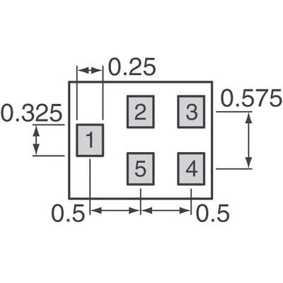 1.575GHz Frequency GPS RF SAW Filter (Surface Acoustic Wave) 0.6dB 2MHz Bandwidth 5-SMD, No Lead - 4