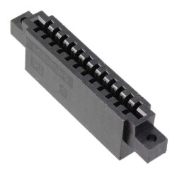 24 Position Card Edge Connector Housing Black 0.156