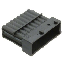 16 Rectangular Connectors - Housings Plug Black 0.197