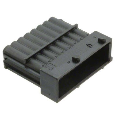 16 Rectangular Connectors - Housings Plug Black 0.197