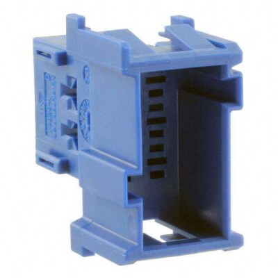 6 Rectangular Connectors - Housings Plug Blue 0.197