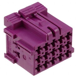 15 Rectangular Connectors - Housings Receptacle Purple 0.197