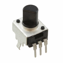 100k Ohm 1 Gang Linear Through Hole, Snap In Potentiometer None 1.0 Kierros Carbon 0.05W, 1/20W PC Pins, Board Locks - Bourns Inc.