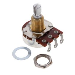 1M Ohm 1 Gang Logarithmic Panel Mount Potentiometer None 1.0 Kierros Carbon 0.25W, 1/4W Solder Lug - Bourns Inc.