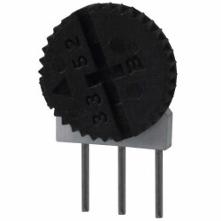 1 kOhms 0.5W, 1/2W Through Hole Thumbwheel Potentiometer Side Adjustment - Bourns Inc.
