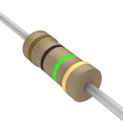 1 MOhms ±5% 0.25W, 1/4W Through Hole Resistor Axial Flame Retardant Coating, Safety Carbon Film - 1