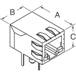 1 Port RJ45 Magjack Connector Through Hole 10/100 Base-T, AutoMDIX - 2