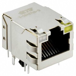 1 Port RJ45 Through Hole 10/100/1000 Base-T, AutoMDIX - Bel Fuse Inc.