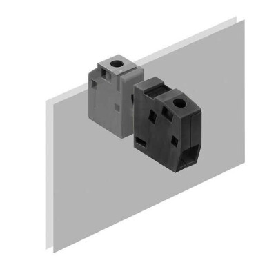 1 Position Terminal Block Bolt/Screw Clamp - Wire Entry 90° to Panel Black - 1