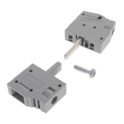 1 Position Terminal Block Bolt/Screw Clamp - Wire Entry 90° to Panel Gray - Conta-Clip, Inc.