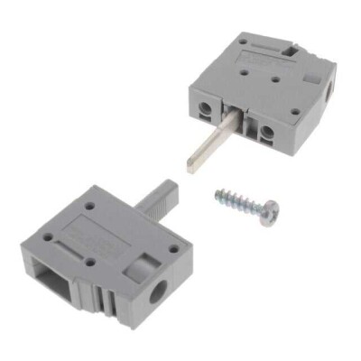 1 Position Terminal Block Bolt/Screw Clamp - Wire Entry 90° to Panel Gray - 1
