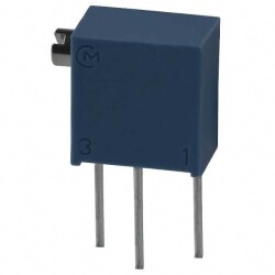 10 kOhms 0.25W, 1/4W PC Pins Through Hole Trimmer Potentiometer Cermet 12.0 Turn Side Adjustment - 1