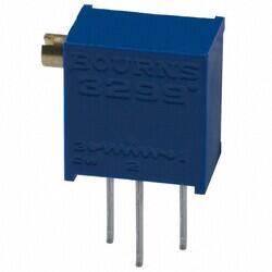 10 kOhms 0.5W, 1/2W PC Pins Through Hole Trimmer Potentiometer Cermet 25 Turn Side Adjustment - Bourns Inc.