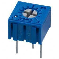 10 kOhms 0.5W, 1/2W PC Pins Through Hole Trimmer Potentiometer Cermet 1.0 Turn Top Adjustment - Bourns Inc.